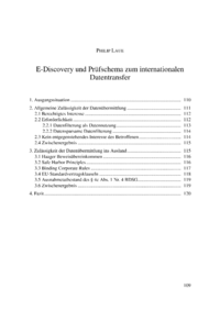 Dokument E-Discovery und Prüfschema zum internationalen Datentransfer