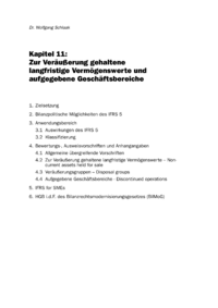 Dokument Zur Veräußerung gehaltene langfristige Vermögenswerte und aufgegebene Geschäftsbereiche