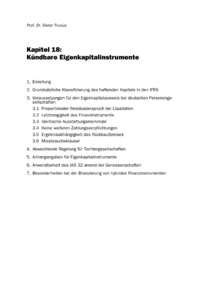 Dokument Kündbare Eigenkapitalinstrumente