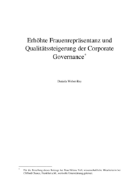 Dokument Erhöhte Frauenrepräsentanz und Qualitätssteigerung der Corporate Governance