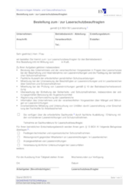 Dokument Bestellung zum / zur Laserschutzbeauftragten