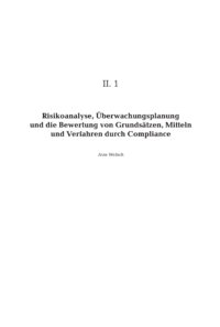 Dokument Risikoanalyse, Überwachungsplanung und die Bewertung von Grundsätzen, Mitteln und Verfahren durch Compliance