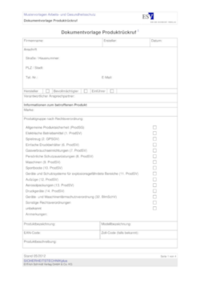 Dokument Dokumentvorlage Produktrückruf