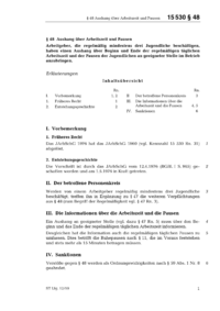 Dokument JArbSchG Erläuterungen: § 48 Aushang über Arbeitszeit und Pausen