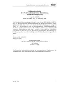 Dokument Bekanntmachung der Dosiskoeffizienten zur Berechnung der Strahlenexposition