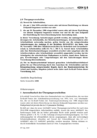 Dokument ArbStättV Erläuterungen: § 8 Übergangsvorschriften