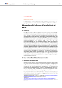 Dokument L&auml;nderbericht Schweiz: Wirtschaftsstrafrecht