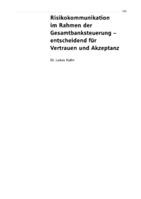 Dokument Risikokommunikation im Rahmen der Gesamtbanksteuerung – entscheidend für Vertrauen und Akzeptanz