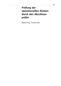 Dokument Prüfung der operationellen Risiken durch den Abschlussprüfer