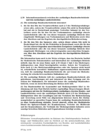 Dokument MPSV Erläuterungen: § 20 Informationsaustausch zwischen der zuständigen Bundesoberbehörde und den zuständigen Landesbehörden