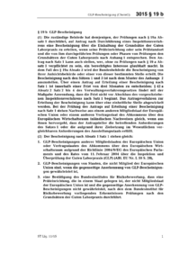 Dokument ChemG Erläuterungen: § 19b GLP-Bescheinigung