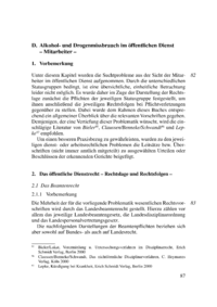 Dokument Alkohol- und Drogenmissbrauch im öffentlichen Dienst – Mitarbeiter –