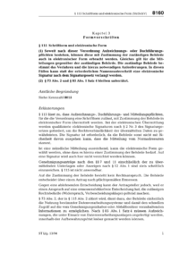 Dokument StrlSchV Erl&auml;uterungen: &sect; 115 Schriftform und elektronische Form