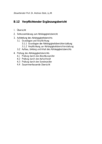 Dokument Verpflichtender Ergänzungsbericht