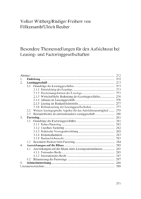 Dokument Besondere Themenstellungen für den Aufsichtsrat bei Leasing- und Factoringgesellschaften