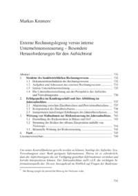 Dokument Externe Rechnungslegung versus interne Unternehmenssteuerung – Besondere Herausforderungen für den Aufsichtsrat
