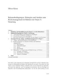 Dokument Rahmenbedingungen, Strategien und Ansätze zum Risikomanagement im Rahmen der Depot A-Steuerung