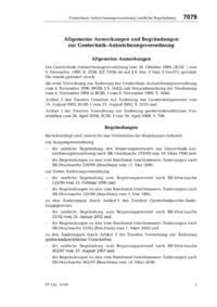 Dokument Allgemeine Anmerkungen und Begr&uuml;ndungen zur Gentechnik-Aufzeichnungsverordnung