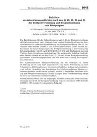 Dokument Richtlinie zu Aufzeichnungspflichten nach den &sect;&sect; 18, 27, 28 und 36 der R&ouml;ntgenverordnung und Bekanntmachung zum R&ouml;ntgenpass