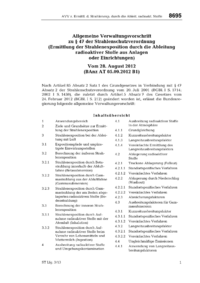Dokument Allgemeine Verwaltungsvorschrift zu &sect; 47 der Strahlenschutzverordnung (Ermittlung der Strahlenexposition durch die Ableitung radioaktiver Stoffe aus Anlagen oder Einrichtungen)