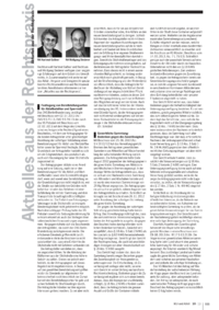 Dokument Aktuelles aus der Rechtspraxis 