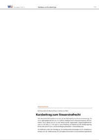 Dokument Kurzbeitrag zum Steuerstrafrecht
