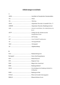 Dokument Abkürzungsverzeichnis