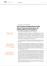 Dokument Carl-Christian Freidank/Patrick Velte (Hrsg.): Corporate Governance, Abschlussprüfung und Compliance