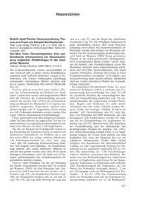 Dokument Rudolf-Josef Fischer: Genuszuordnung. Theorie und Praxis am Beispiel des Deutschen Sze-Mun Chan: Genusintegration. Eine systematische Untersuchung zur Genuszuweisung englischer Entlehnungen in der deutschen Sprache