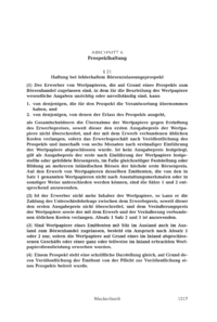 Dokument § 21 Haftung bei fehlerhaftem Börsenzulassungsprospekt