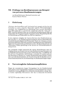 Dokument Prüfung von Kreditprozessen am Beispiel von privaten Baufinanzierungen