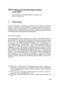 Dokument Prüfung der Kreditnehmereinheit nach KWG