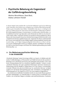 Dokument Psychische Belastung als Gegenstand der Gefährdungsbeurteilung
