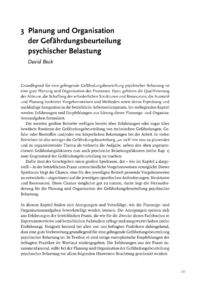 Dokument Planung und Organisation der Gefährdungsbeurteilung psychischer Belastung