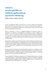 Dokument Handlungshilfen zur Gefährdungsbeurteilung psychischer Belastung