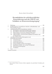 Dokument Besonderheiten der aufsichtsrechtlichen Konsolidierung nach der CRD IV und Verhältnis zur Konzernrechnungslegung