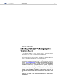 Dokument Schlothauer/Weider: Verteidigung im Revisionsverfahren