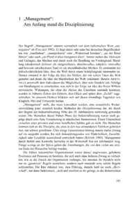 Dokument „Management“: Am Anfang stand die Disziplinierung