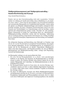 Dokument Multiprojektmanagement und Multiprojektcontrolling &ndash; Standortbestimmung und Konzept