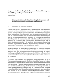 Dokument Aufgaben des Controlling im Rahmen der Nutzensicherung und Entwicklung der Projektelandschaft