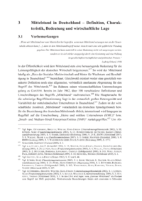 Dokument Mittelstand in Deutschland &ndash; Definition, Charakteristik, Bedeutung und wirtschaftliche Lage