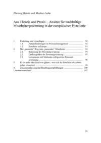 Dokument Aus Theorie und Praxis – Ansätze für nachhaltige Mitarbeitergewinnung in der europäischen Hotellerie