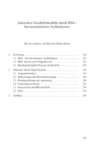 Dokument Innovative Geschäftsmodelle durch SOA – Serviceorientierte Architekturen