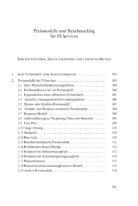 Dokument Preismodelle und Benchmarking für IT-Services 