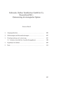 Dokument Fallstudie: DyStar Textilfarben GmbH & Co. Deutschland KG – Outsourcing als strategische Option