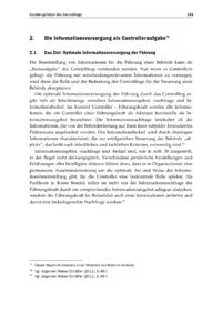 Dokument Die Informationsversorgung als Controlleraufgabe