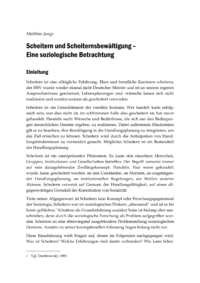 Dokument Scheitern und Scheiternsbewältigung – Eine soziologische Betrachtung