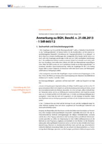 Dokument Anmerkung zu BGH, Beschl. v. 21.08.2013 - 1 StR 665/12