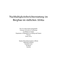 Dokument Nachhaltigkeitsberichterstattung im Bergbau im südlichen Afrika