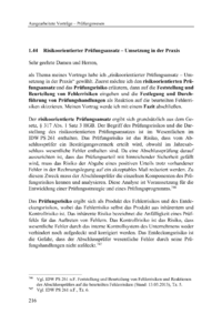 Dokument Risikoorientierter Prüfungsansatz – Umsetzung in der Praxis